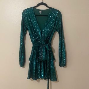 Sequin Dress (Emerald green)